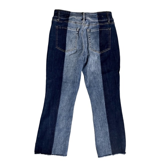 CAbi Denim - Cabi 6281 Hi-Low Crop Two-Tone Colorblock Jeans Blue Size 10 Womens Denim
